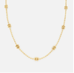 bizou Small flower gold necklace