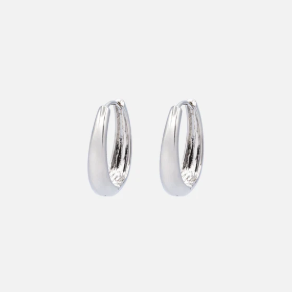 Bizou Oval silver hoop earrings