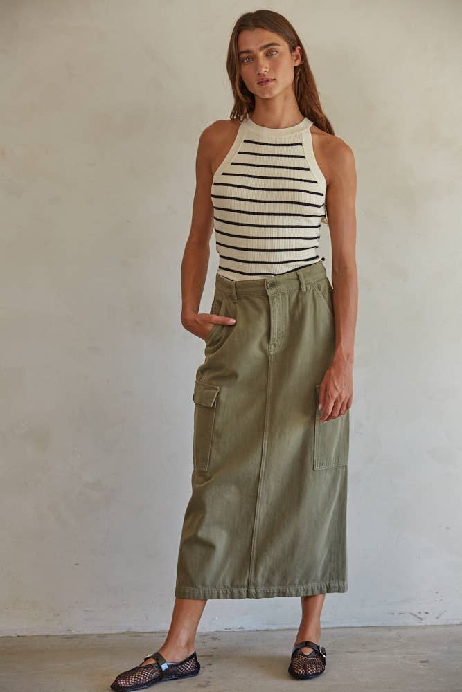 By Together Ribbed Boat Neck Tank