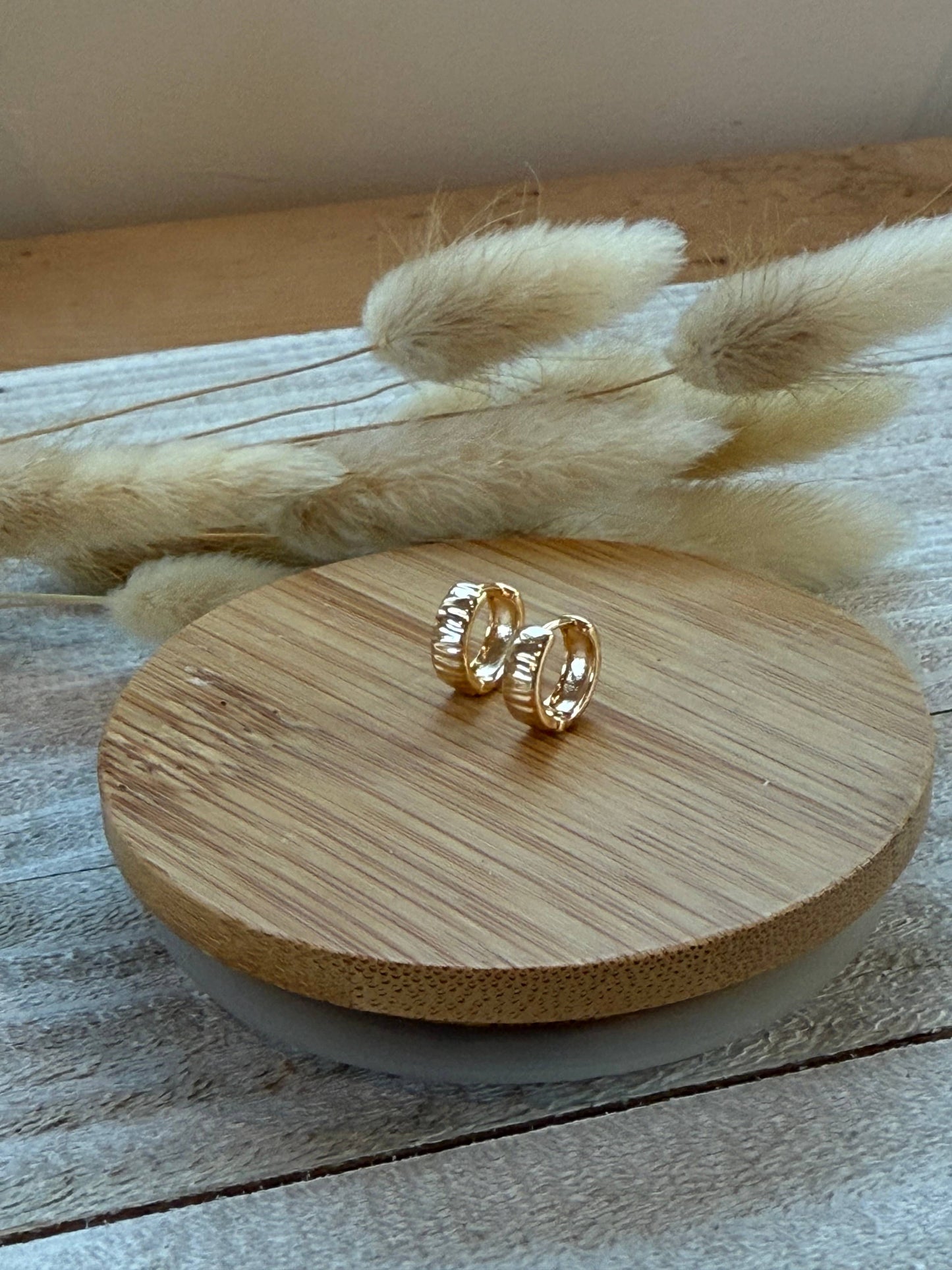 Gold Plated Micro Ripple Huggies