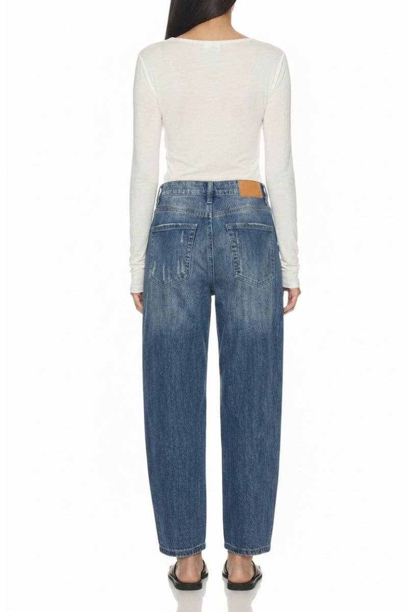 HIGH RISE RELAXED BARREL JEANS