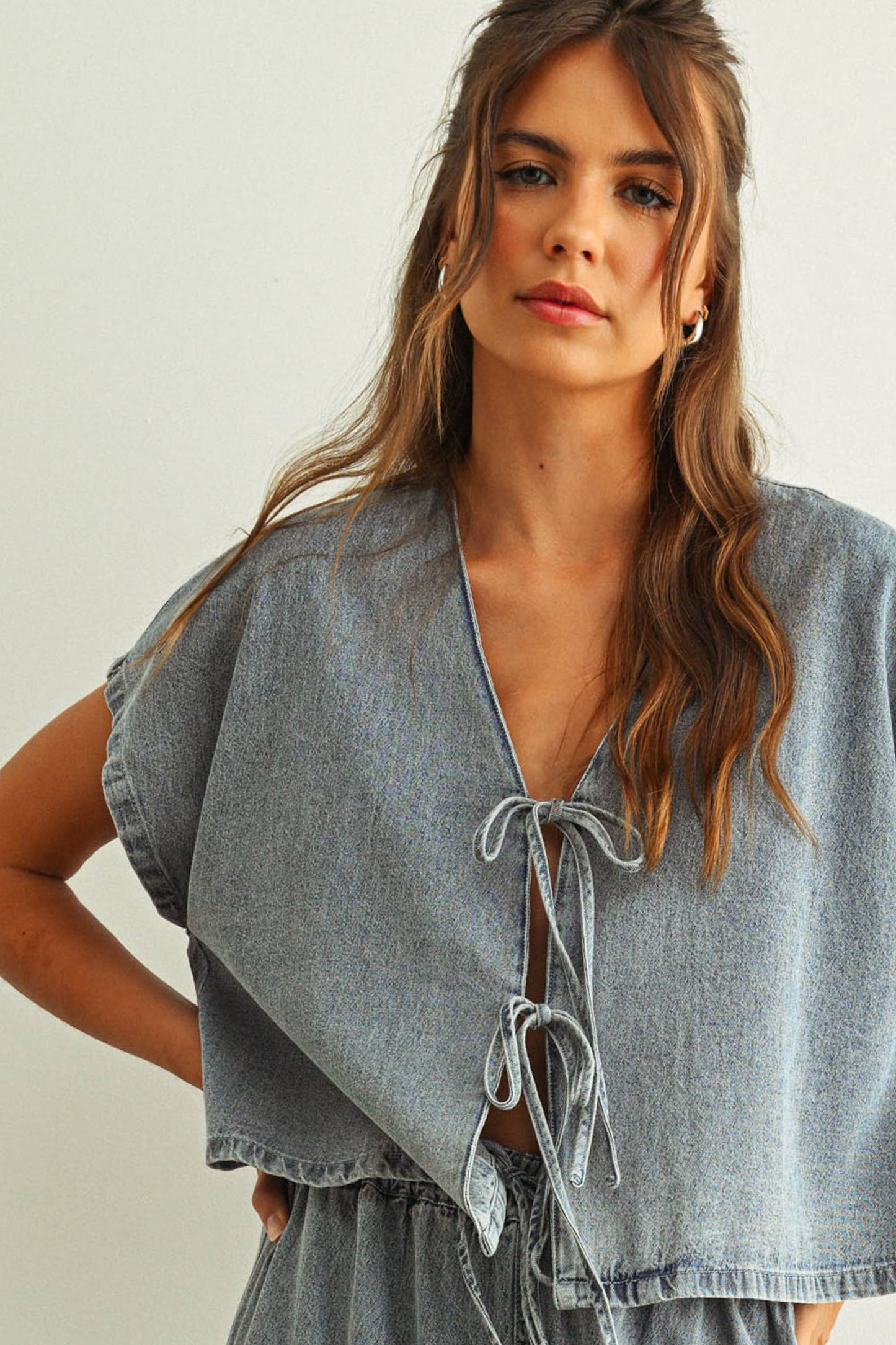 Miou Muse Front Tied Blouse