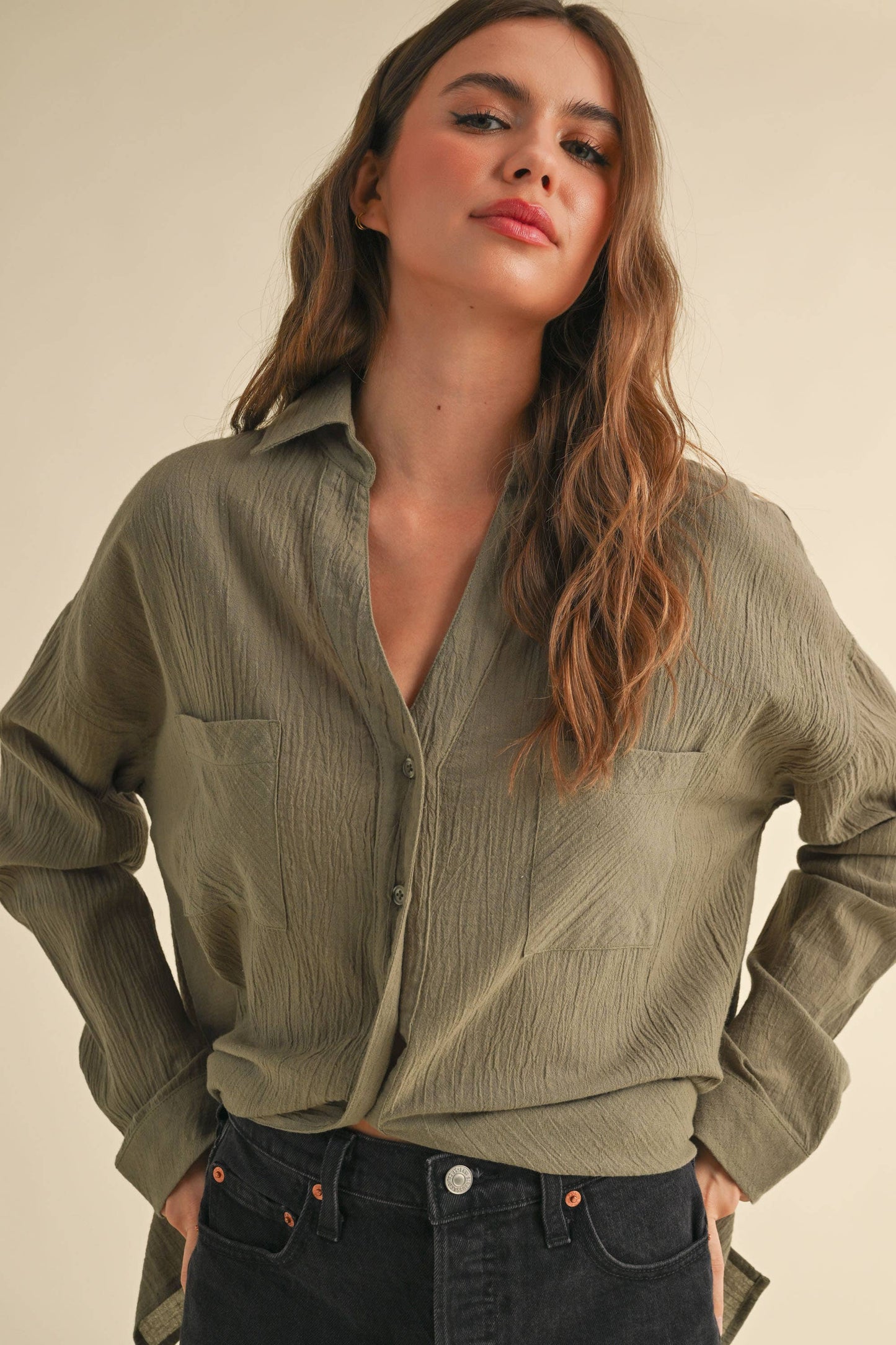 Miou Muse Cotton Button-down