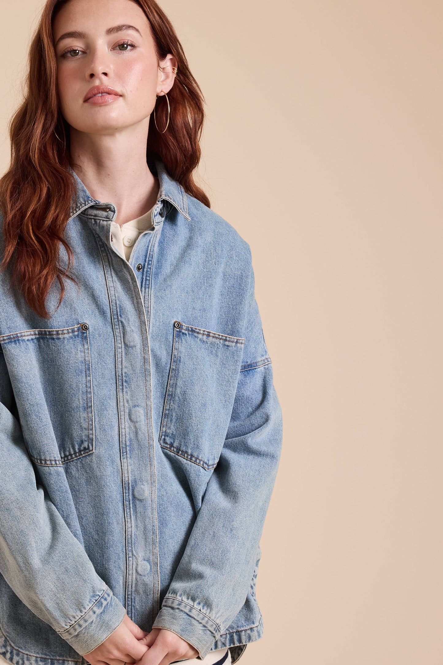 MIOU MUSE WASHED DENIM SHACKET