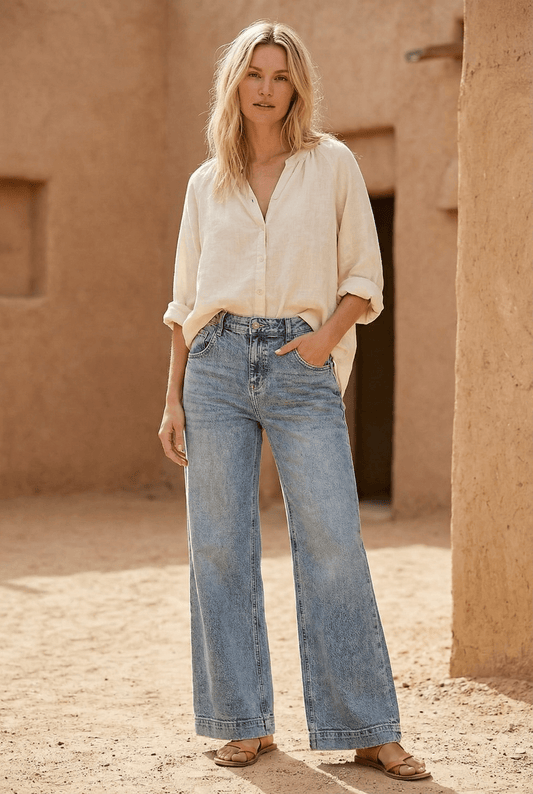 Artemis Vintage High Rise Baggy Jeans w/Adjustable Waist
