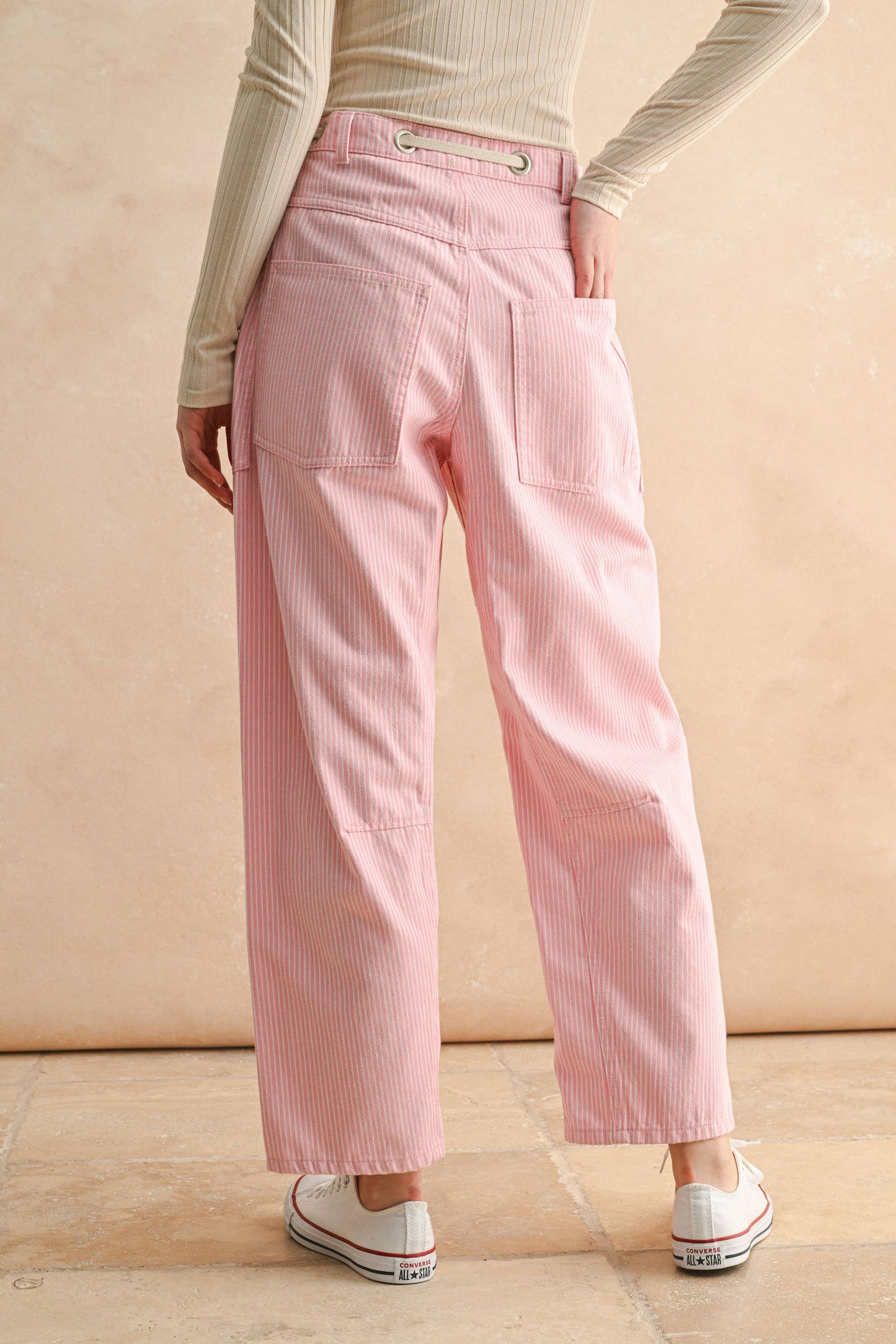 MIOU MUSE STRIPED BARREL PANT