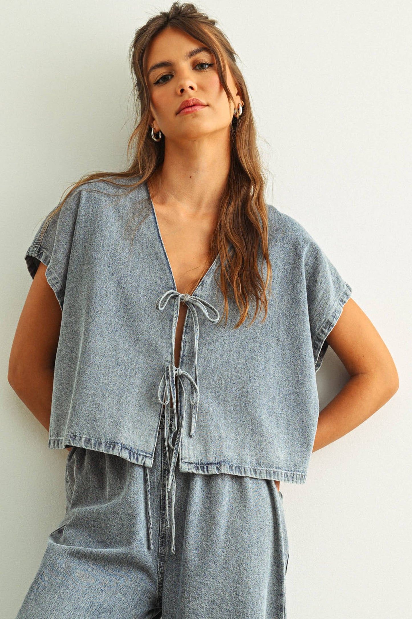 Miou Muse Front Tied Blouse
