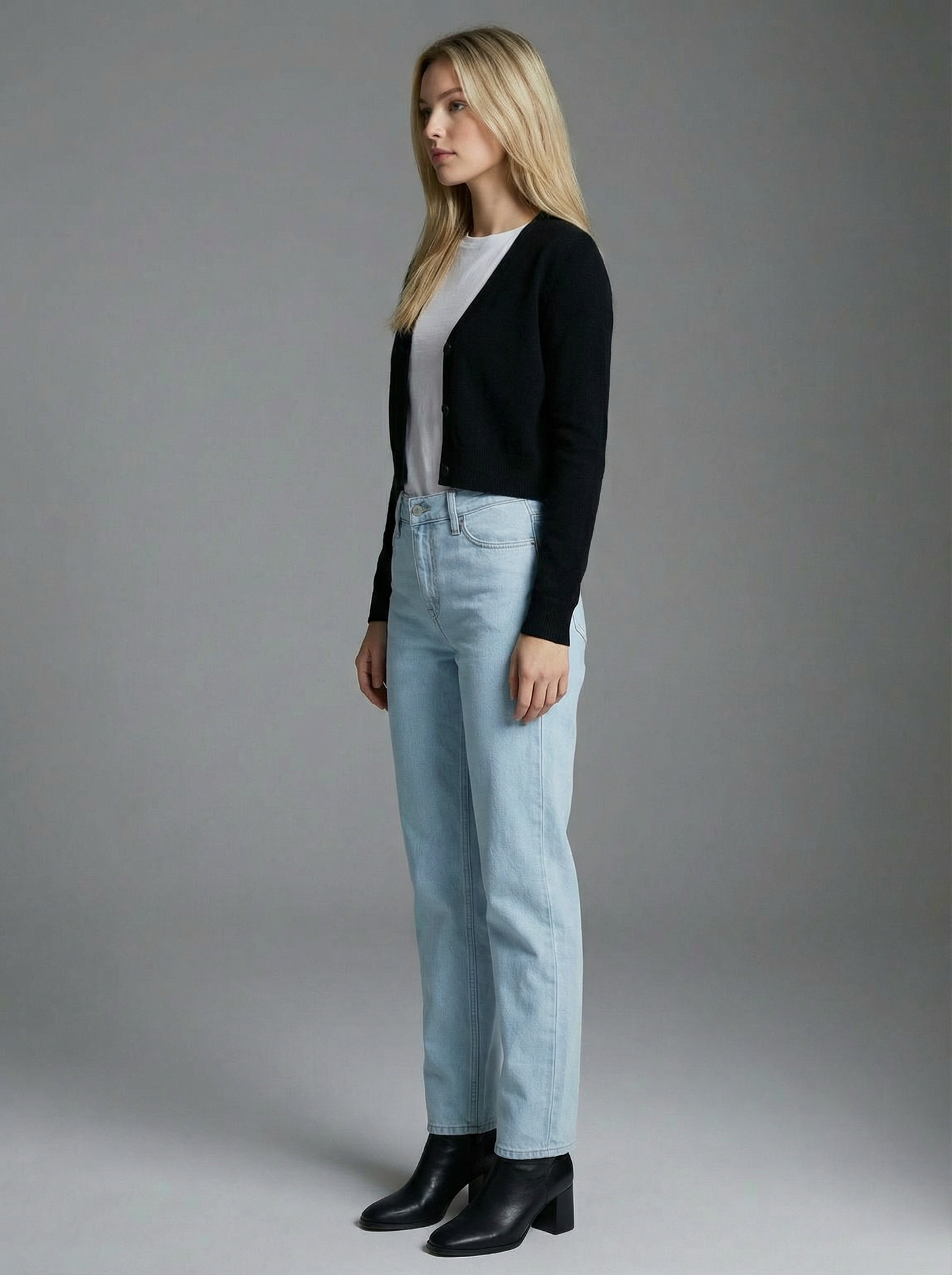 TAPERED MID RISE WIDE BAGGY JEANS
