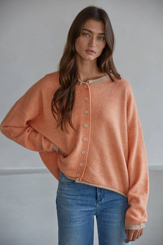 By Together Knit Crew Neck Cardigan