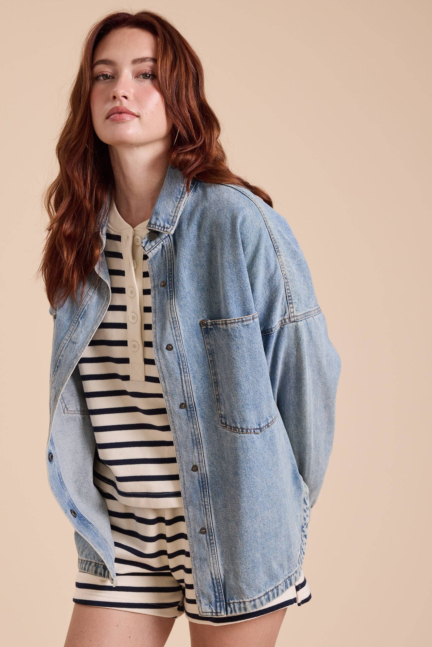 MIOU MUSE WASHED DENIM SHACKET