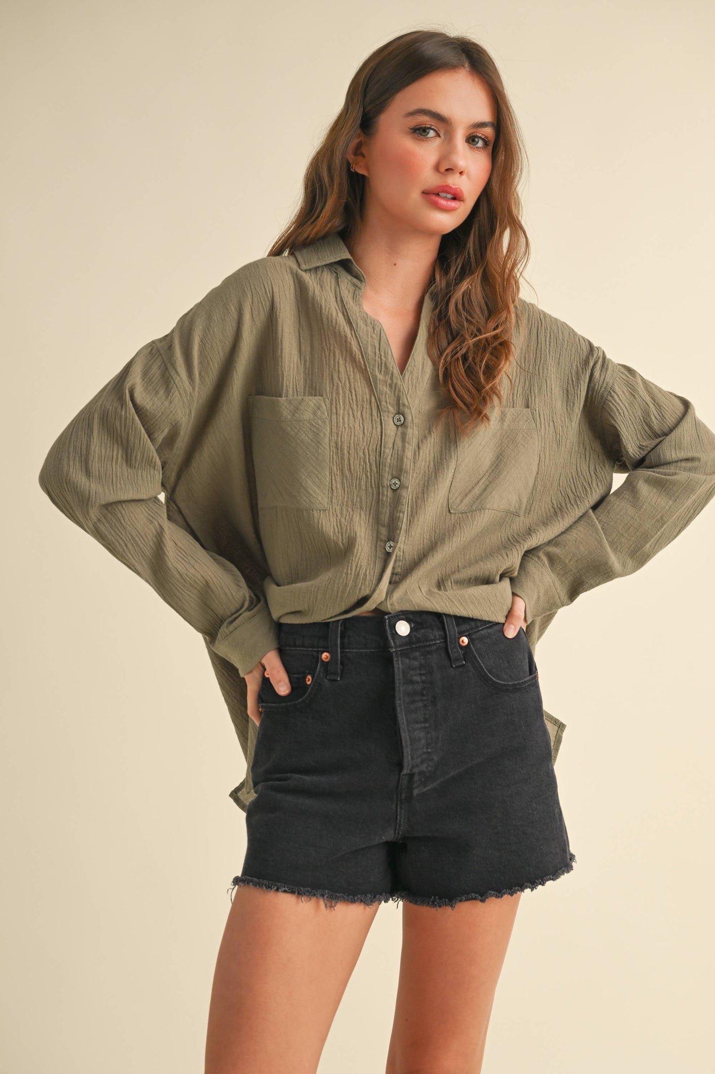 Miou Muse Cotton Button-down