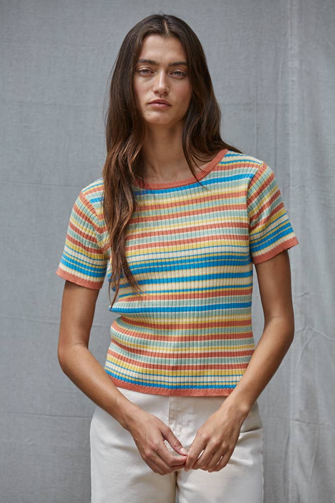 By Together Knit Sweater Cotton Short Sleeve