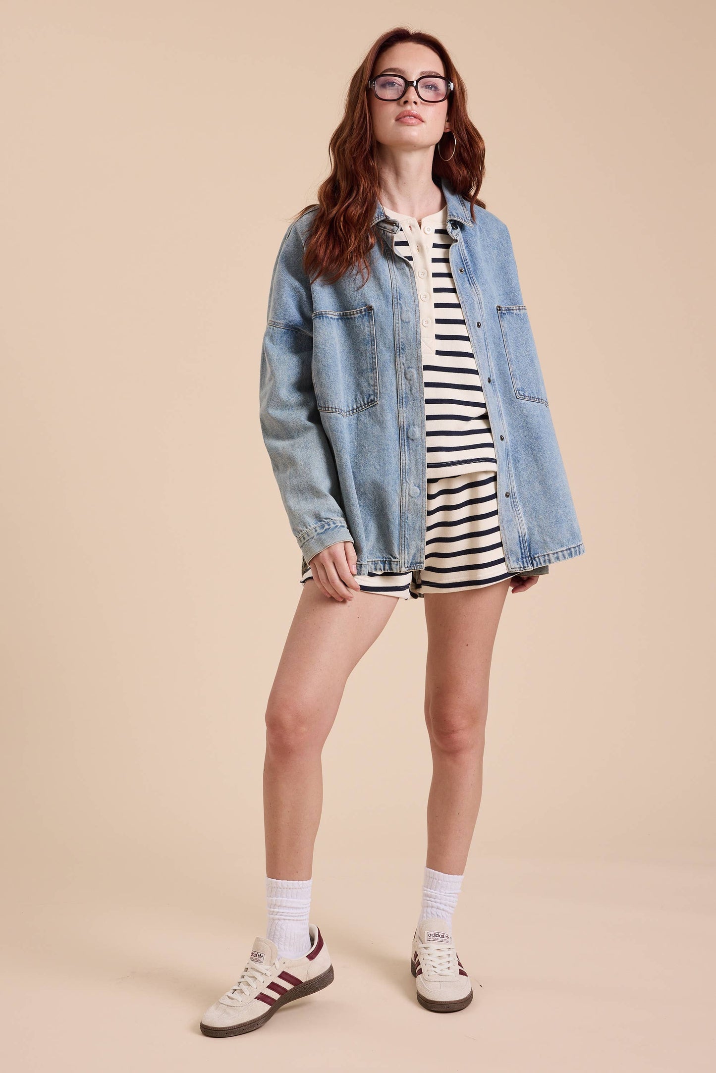 MIOU MUSE WASHED DENIM SHACKET