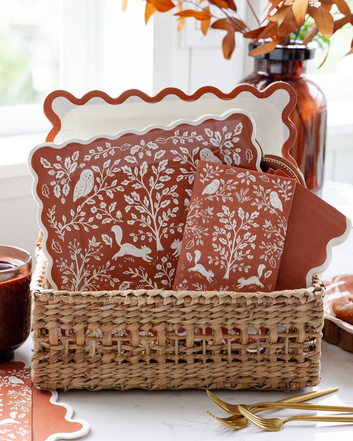 Rust Ric Rac Paper Plates