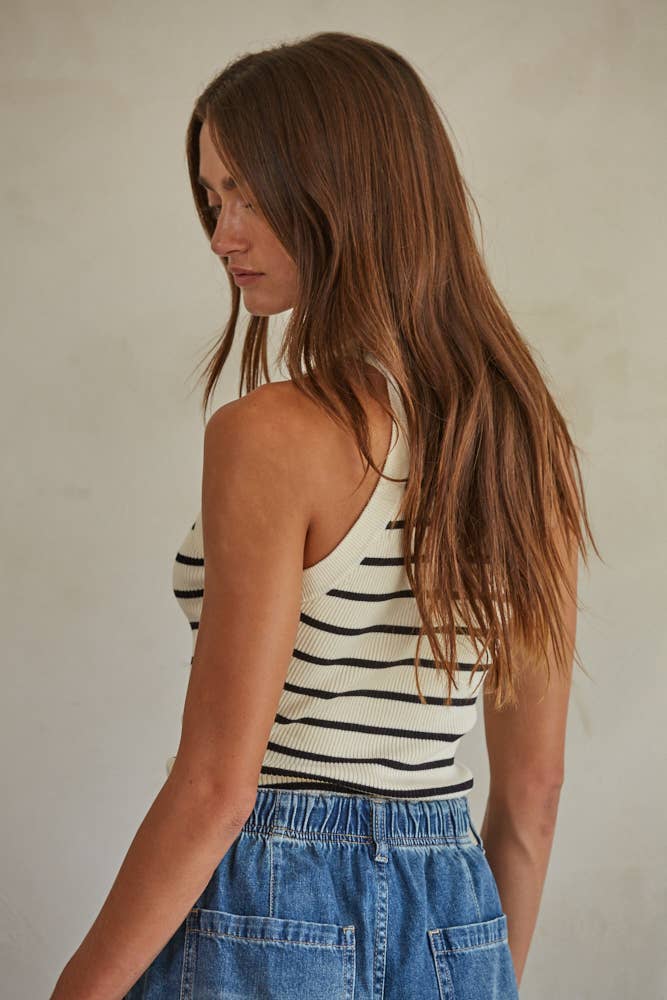 By Together Ribbed Boat Neck Tank