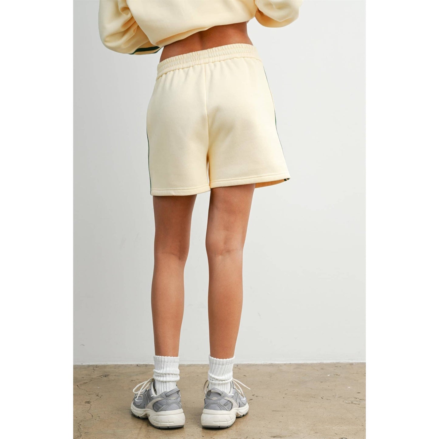ButterMelon Contrast Striped Drawstring Shorts