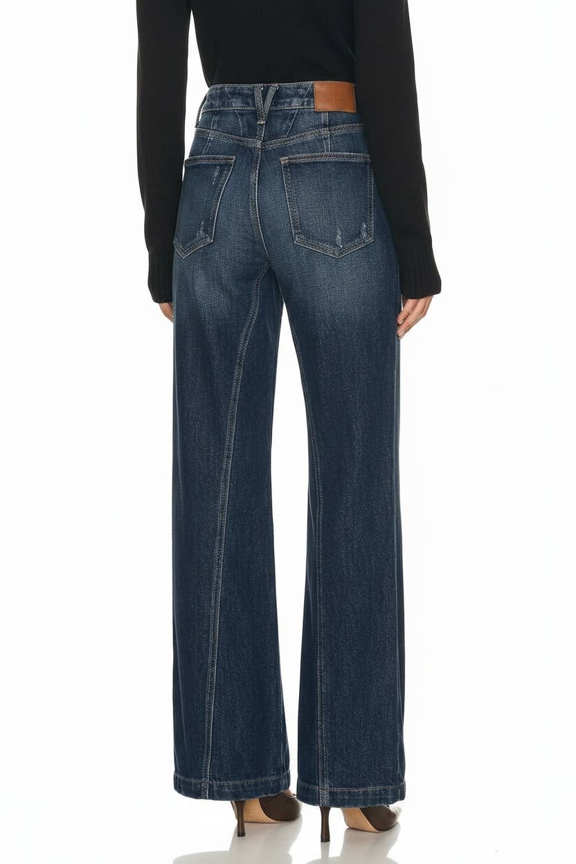 HIGH RISE RELAXED FLARE LEG JEANS