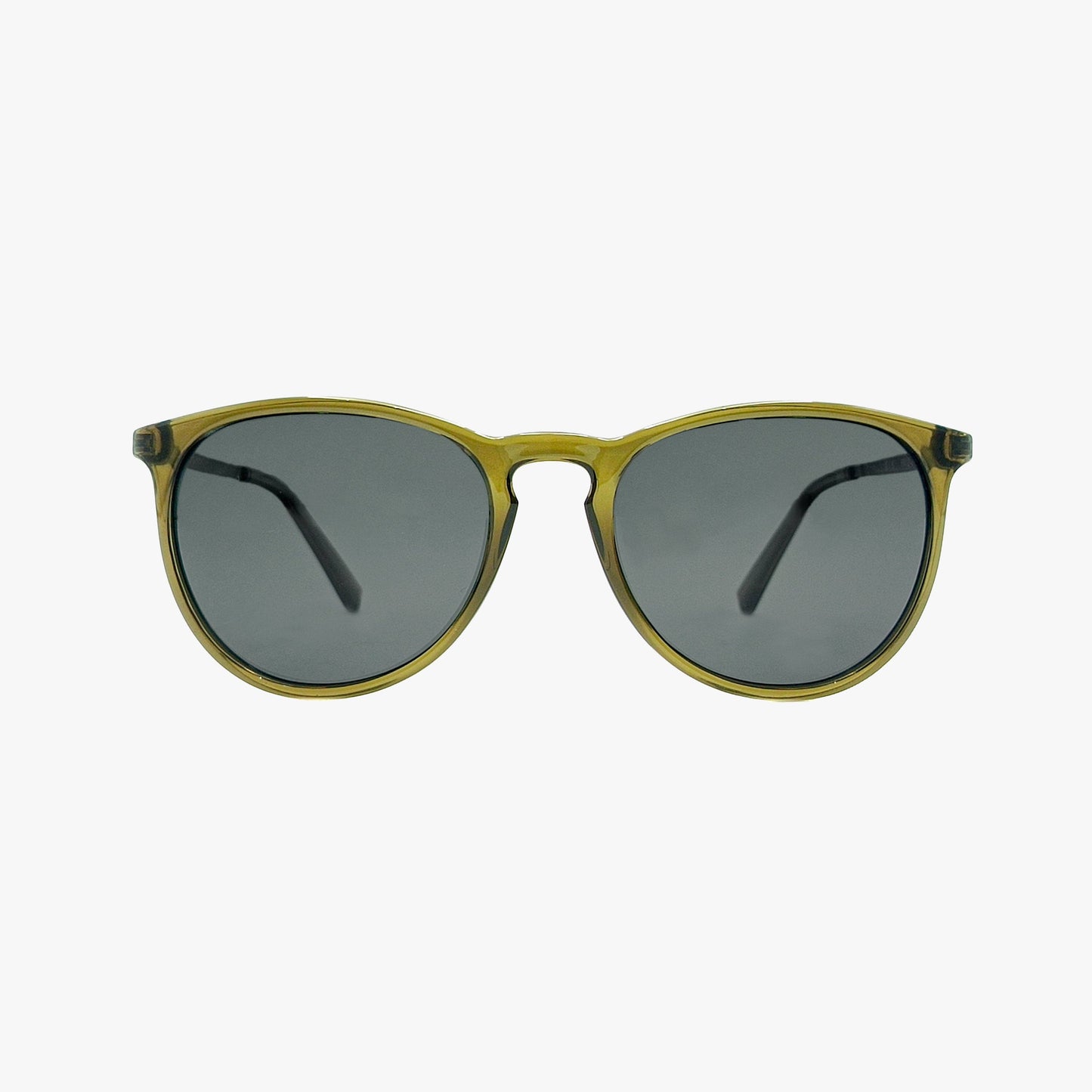 HALE OLIVE Polarized Round Sunglasses