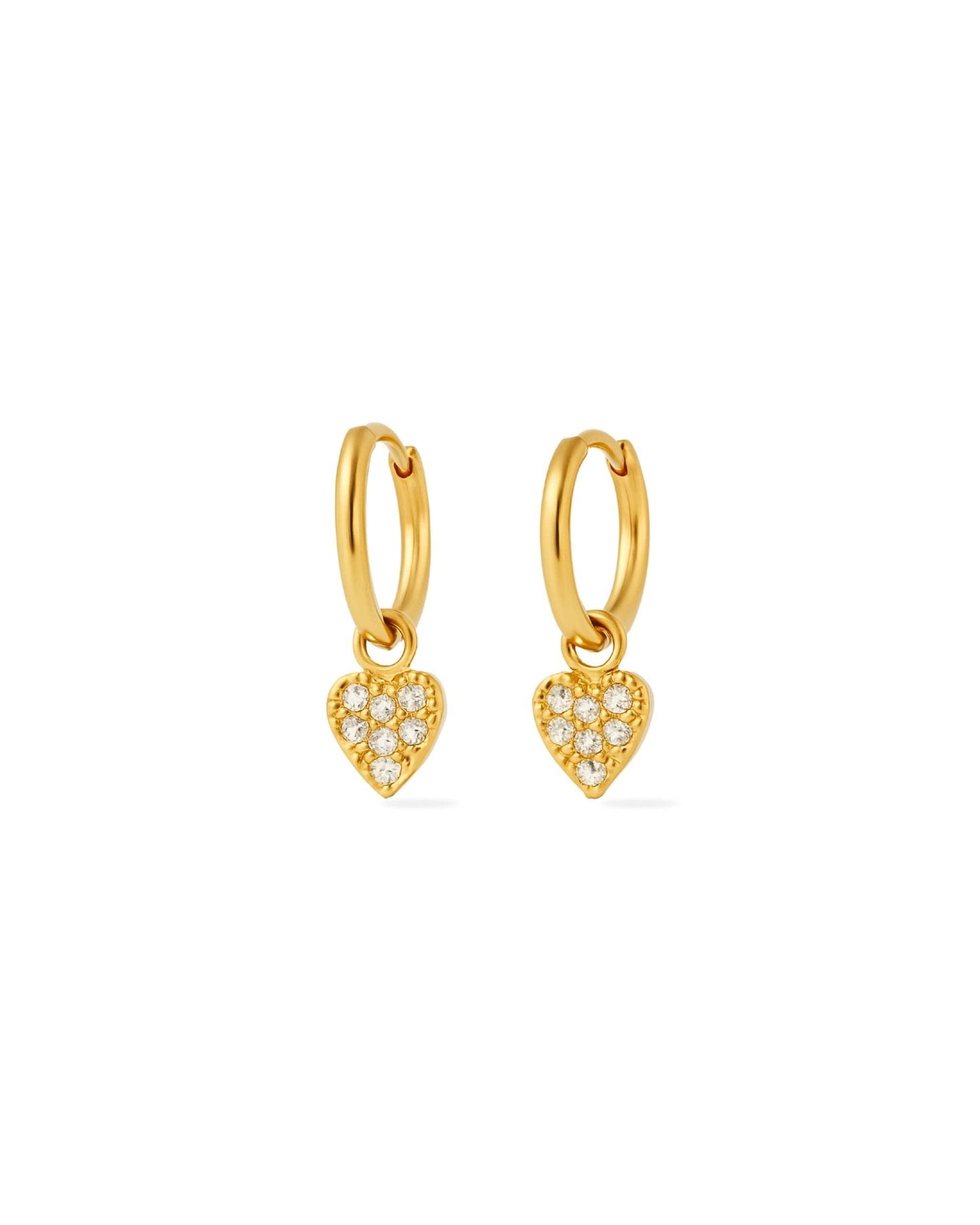Sparkling Huggies Earrings - HEARTS