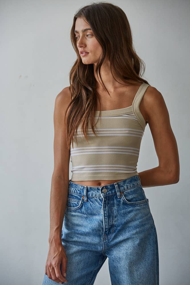 By Together Knit Ribbed Striped Tank