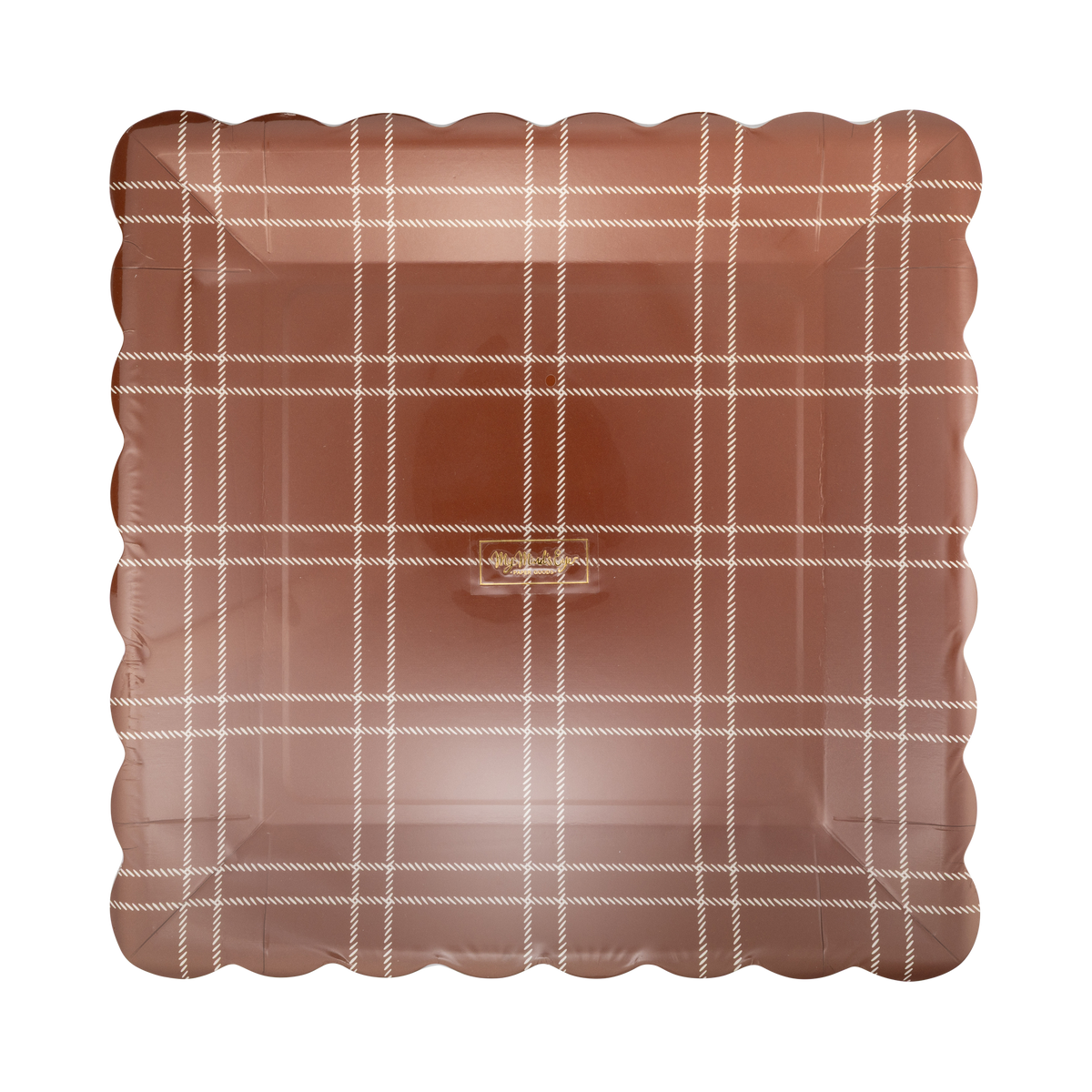 Deep Brown Windowpane Paper Plates