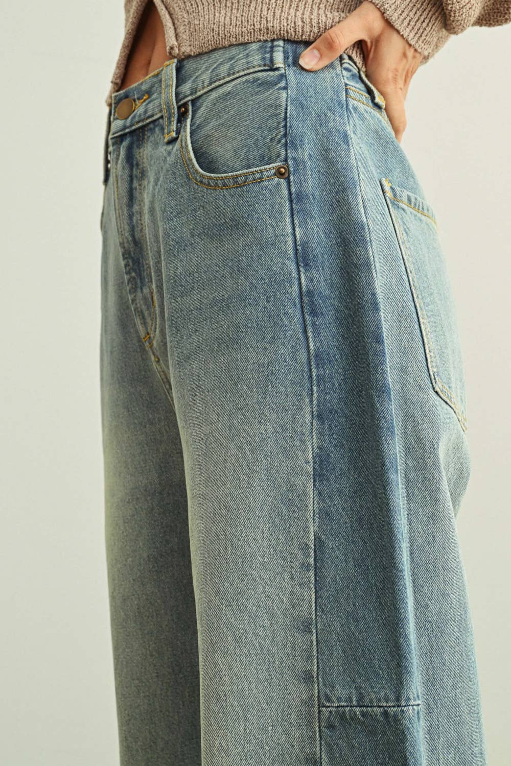 Miou Muse Mixed Denim Pant