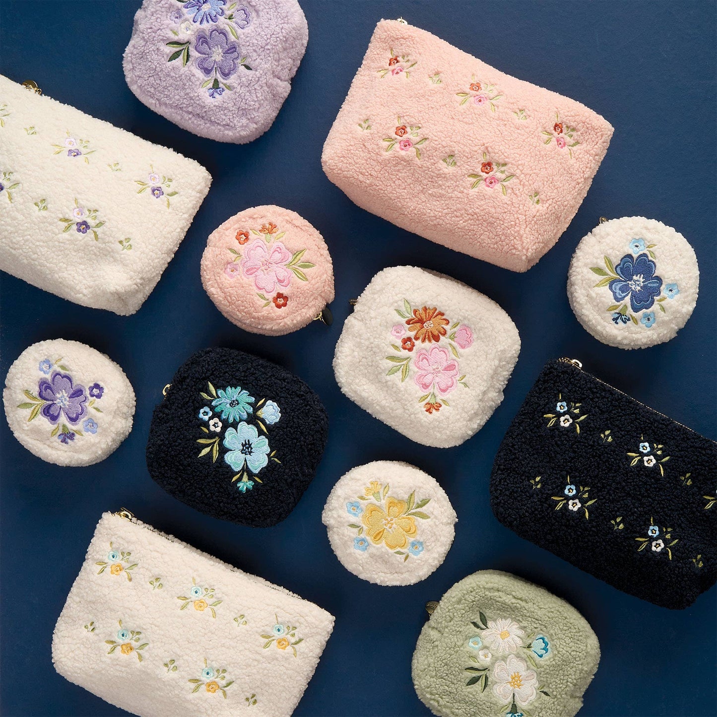 Teddy Pouch-Dainty Floral Purple