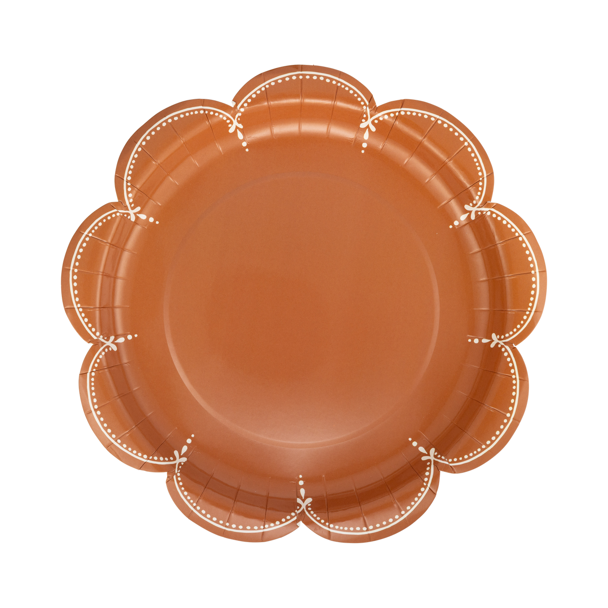 Scalloped Rust Paper Plates