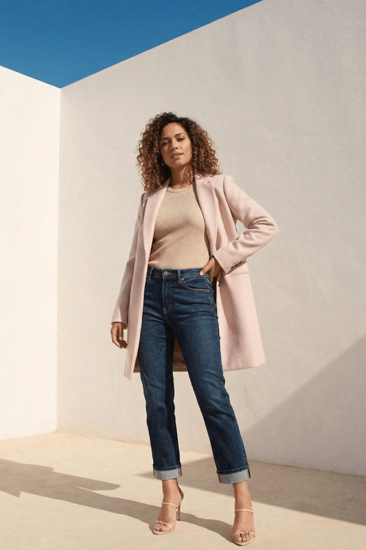 TUMMY CONTROL HIGH RISE STRETCH STRAIGHT W/ SINGLE CUFF JEAN