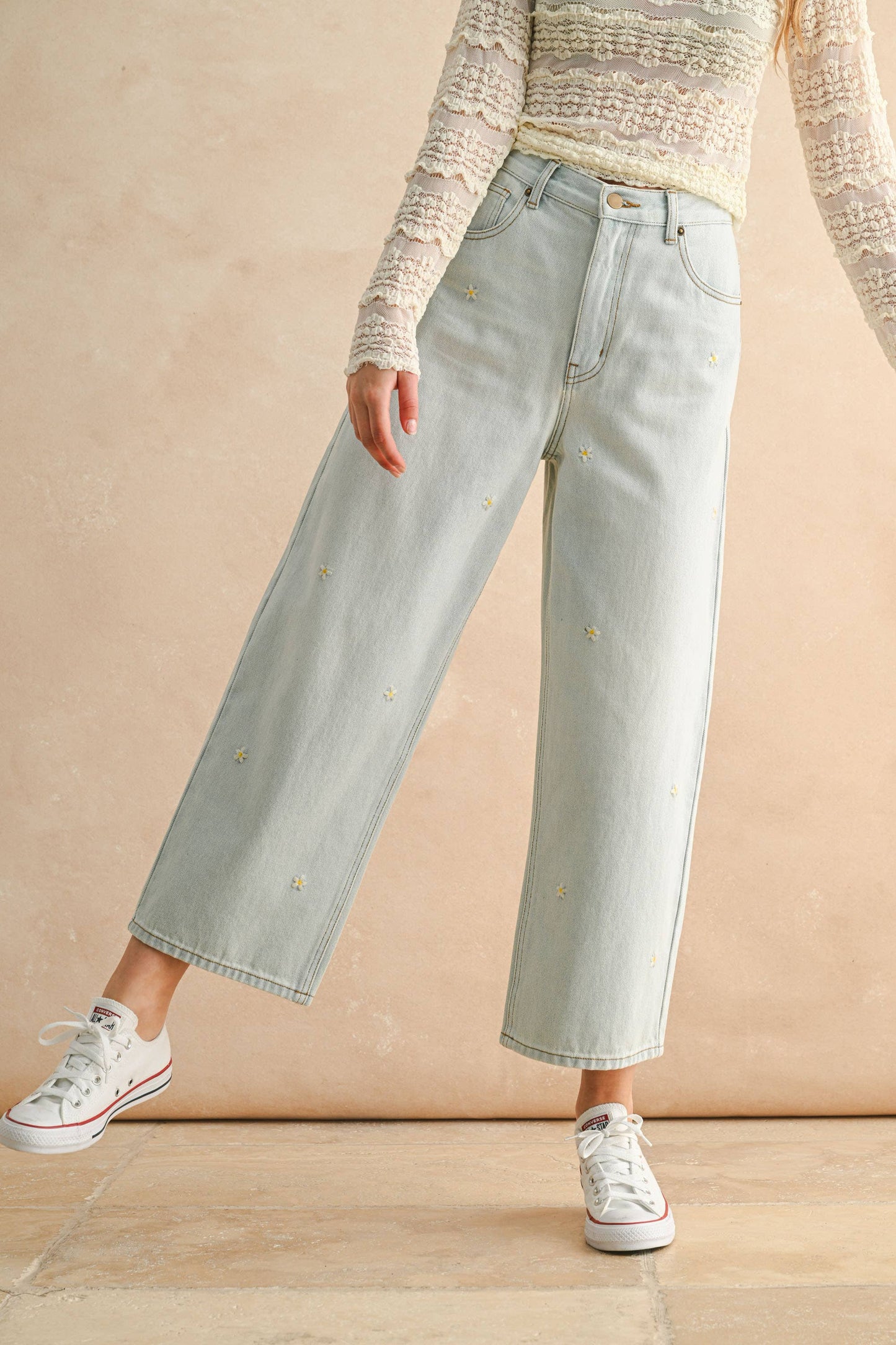 MIOU MUSE FLOWER EMBROIDERY PANT
