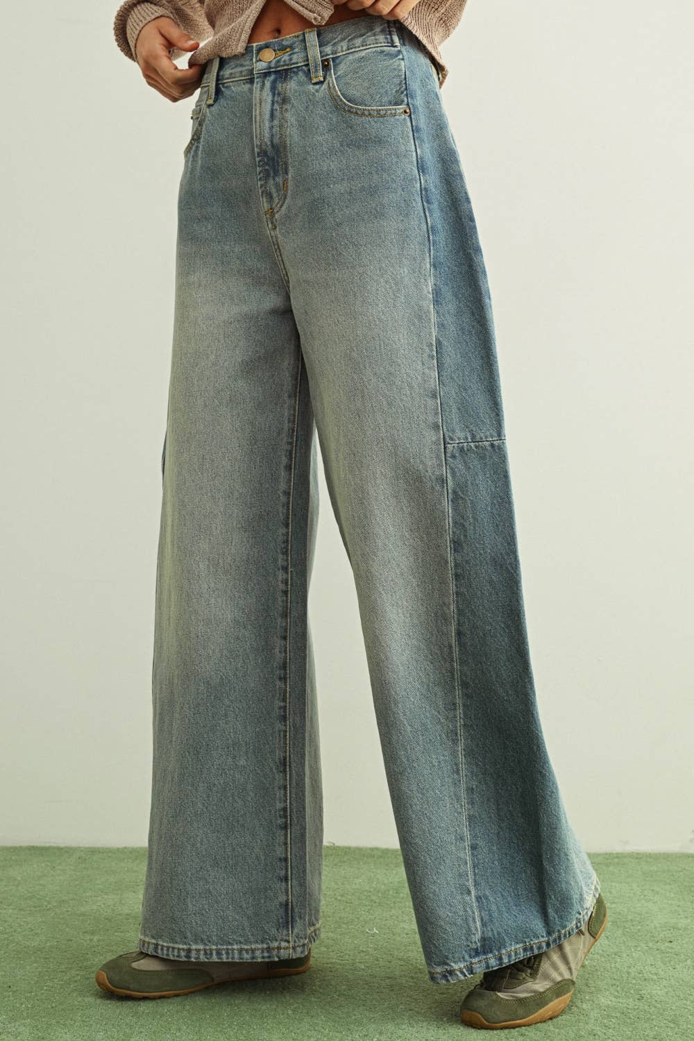 Miou Muse Mixed Denim Pant