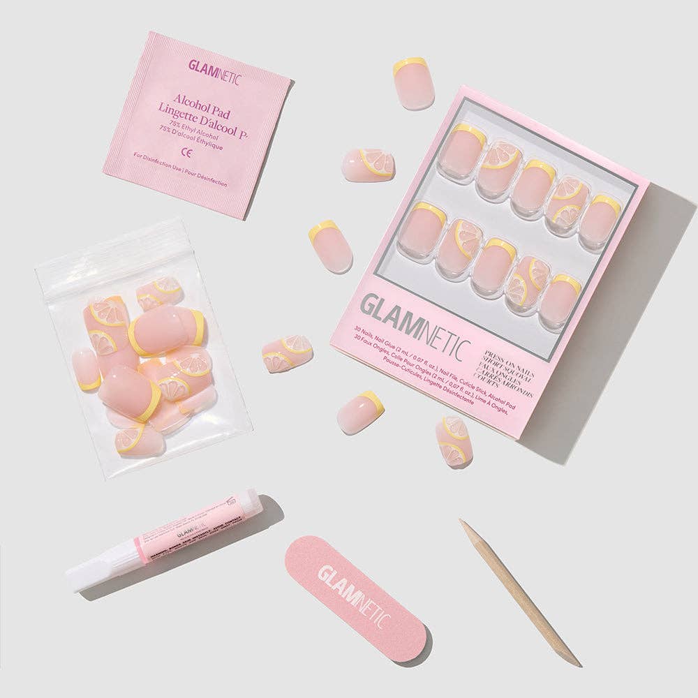 Limonata Press-On Nails | Yellow French Tip Short Squoval
