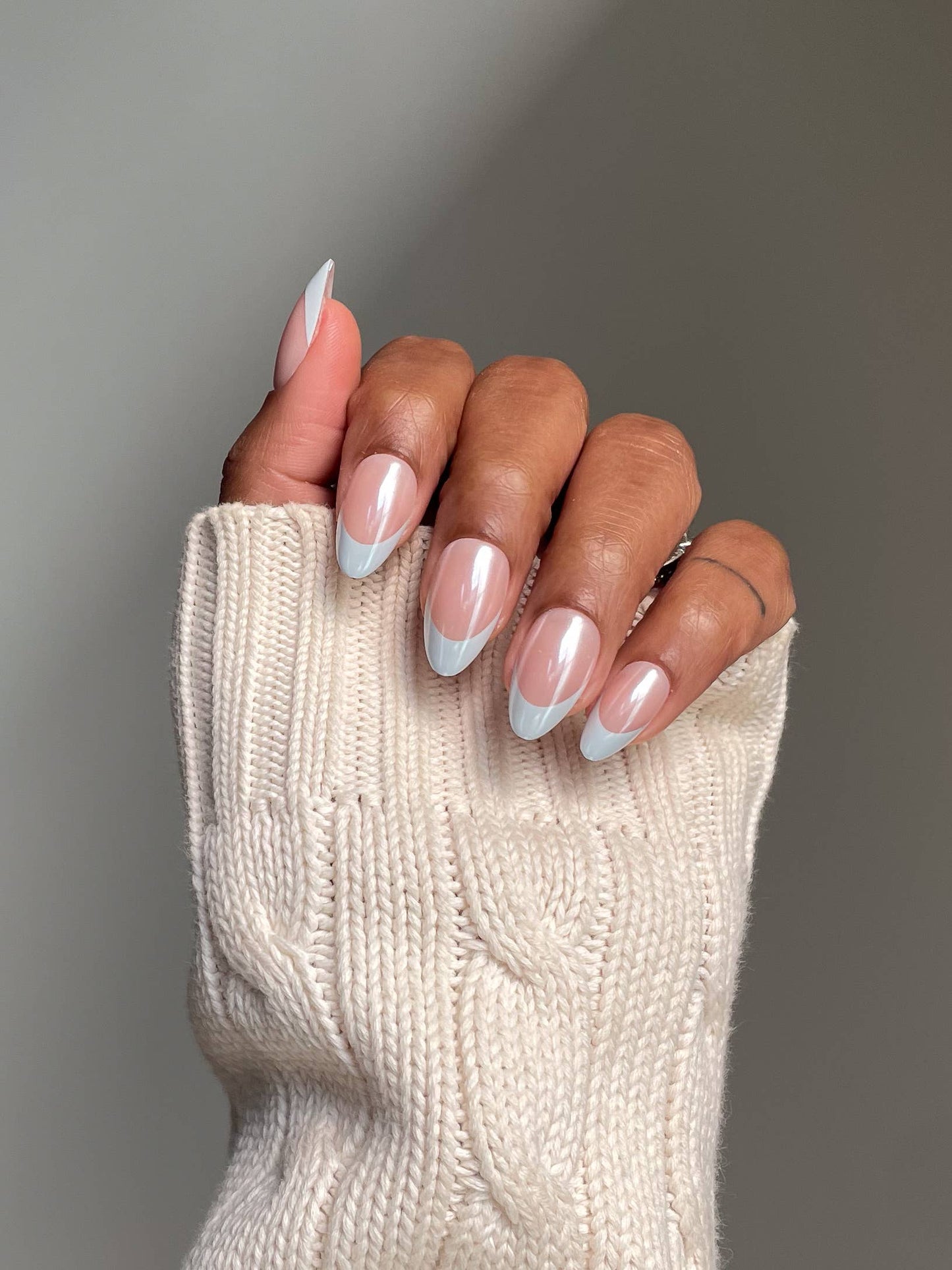 Blueberry Icing Press-On Nails | Baby Blue French Tip