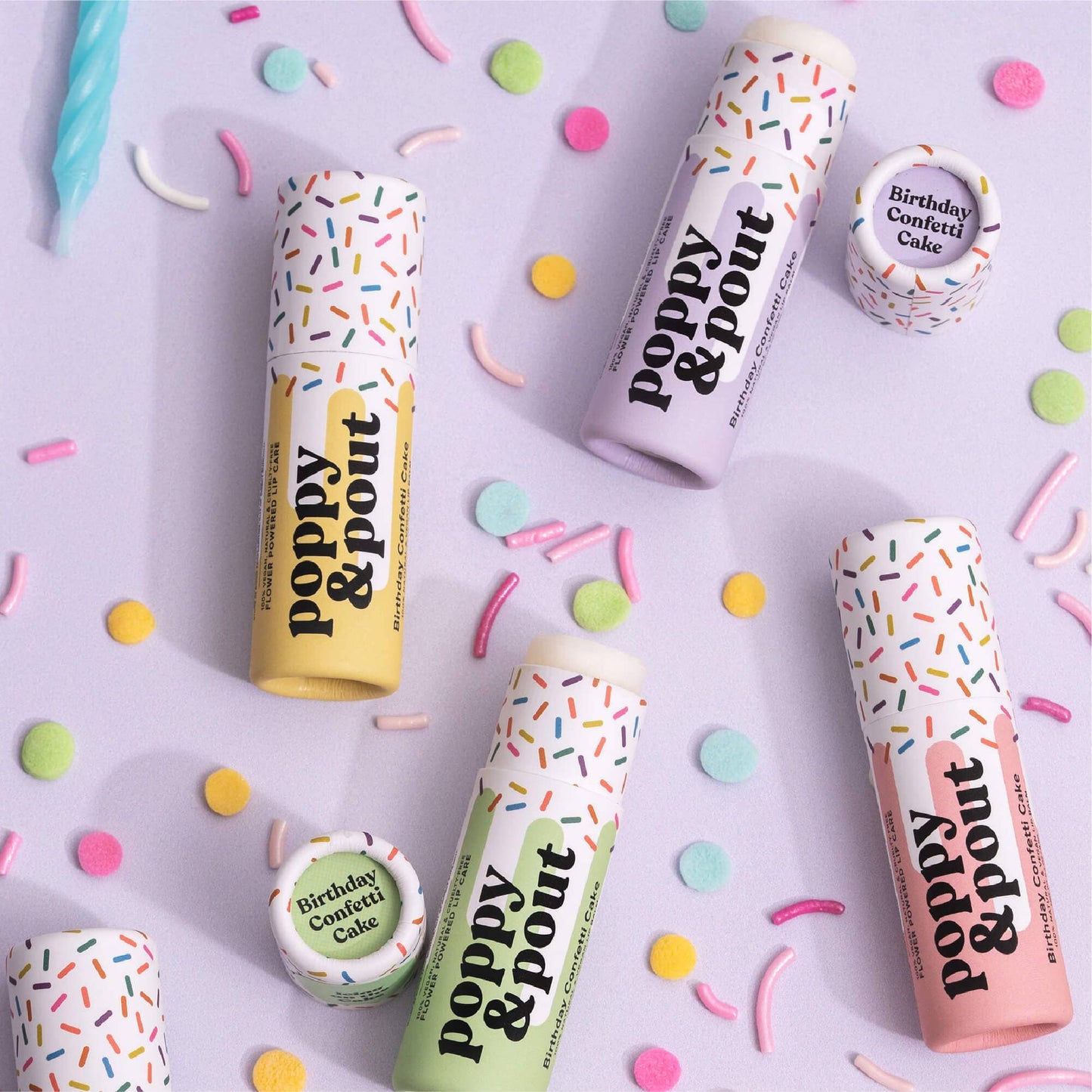 Poppy & Pout Birthday Confetti Cake Lip Balm