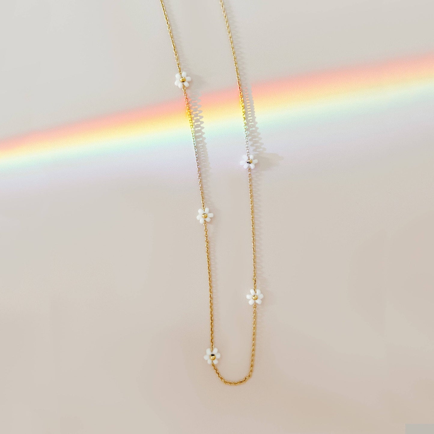 Josey Necklace (White + Gold)