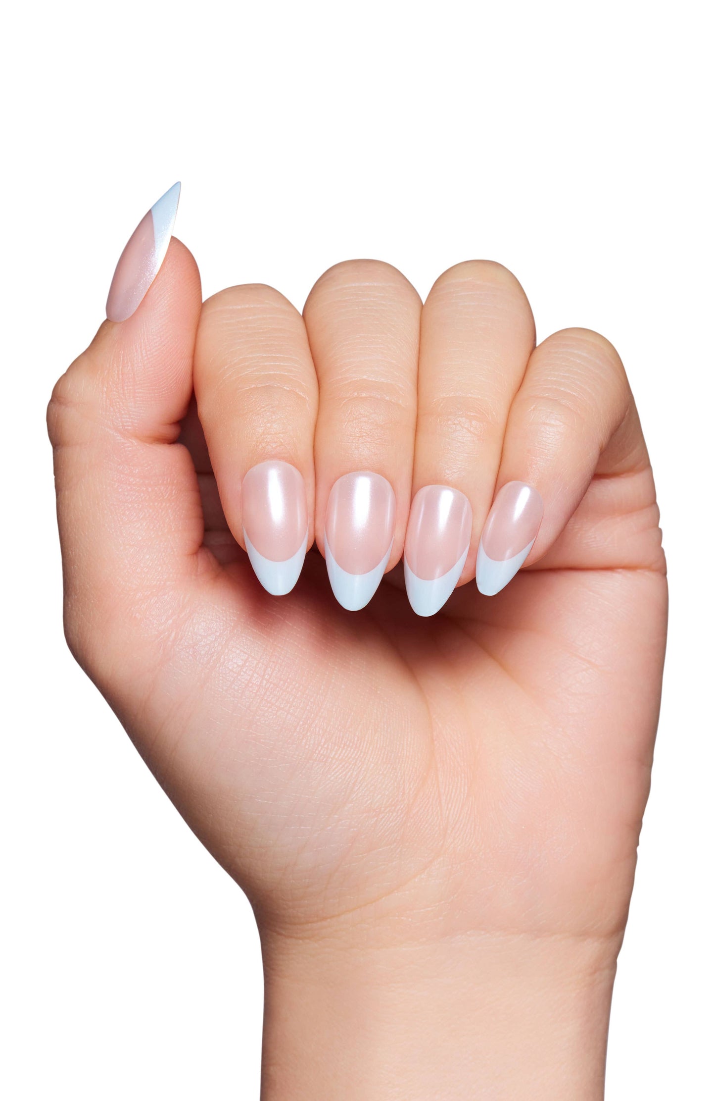 Blueberry Icing Press-On Nails | Baby Blue French Tip