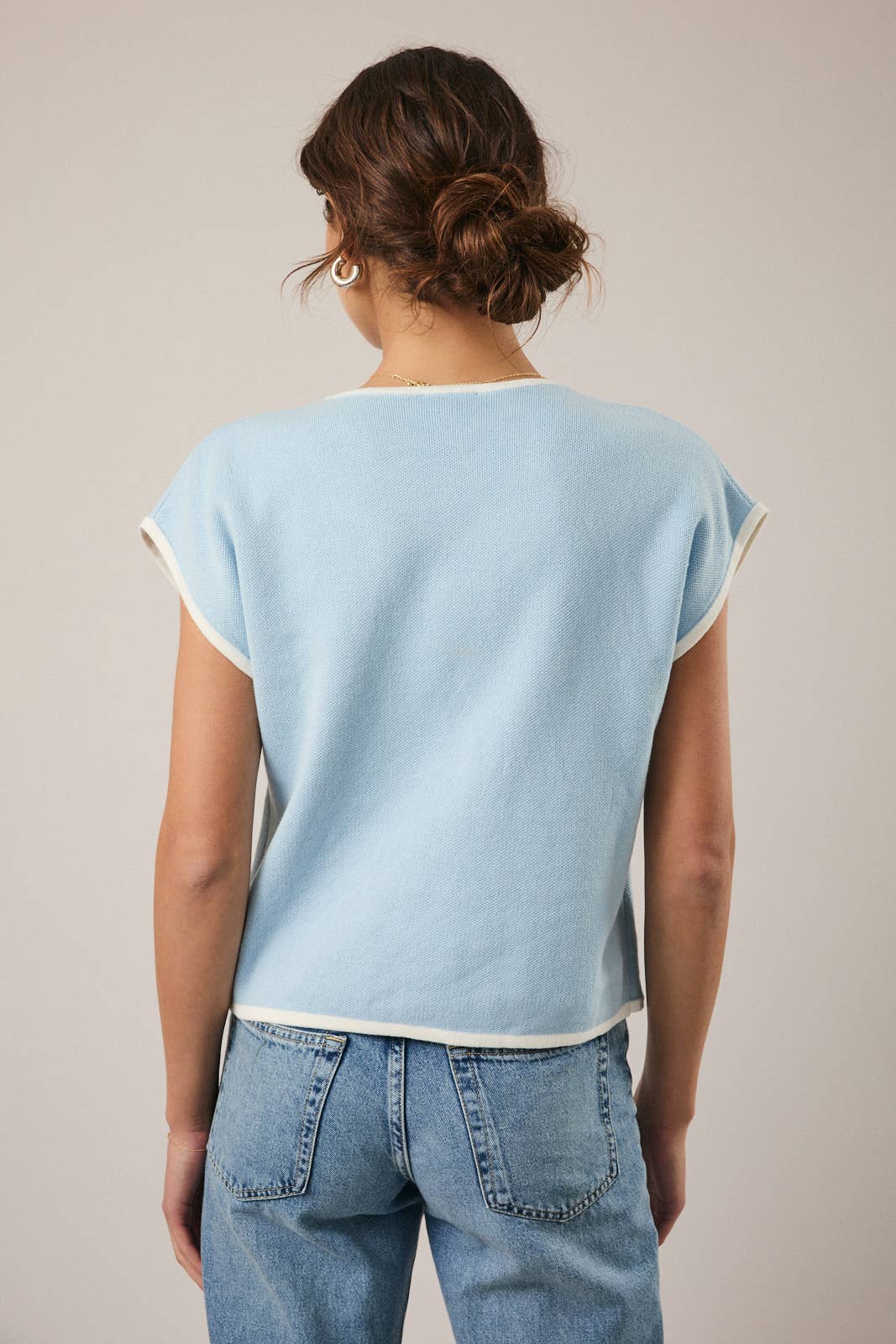 Sunday Edition Knit Button Down Top