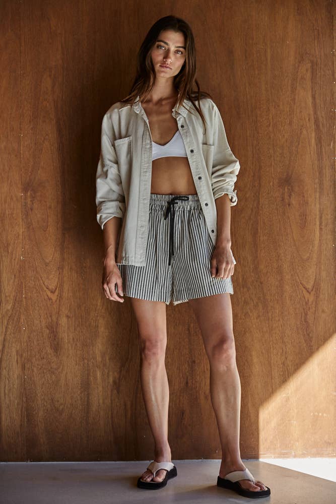 By Together Denim Cotton Button Down Jacket