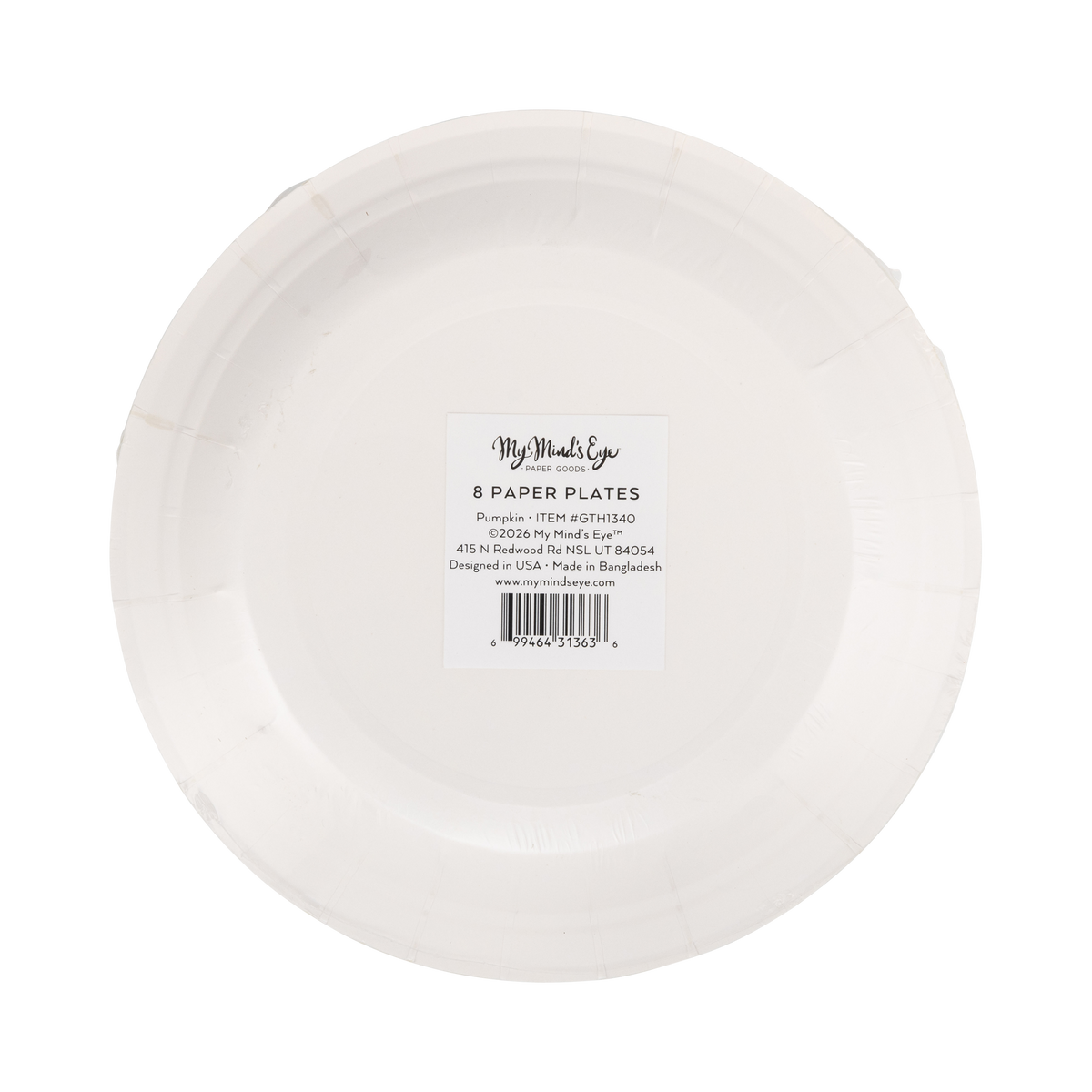Pumpkin Line Art Paper Plates