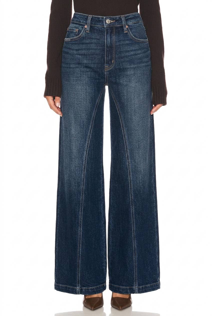 HIGH RISE RELAXED FLARE LEG JEANS