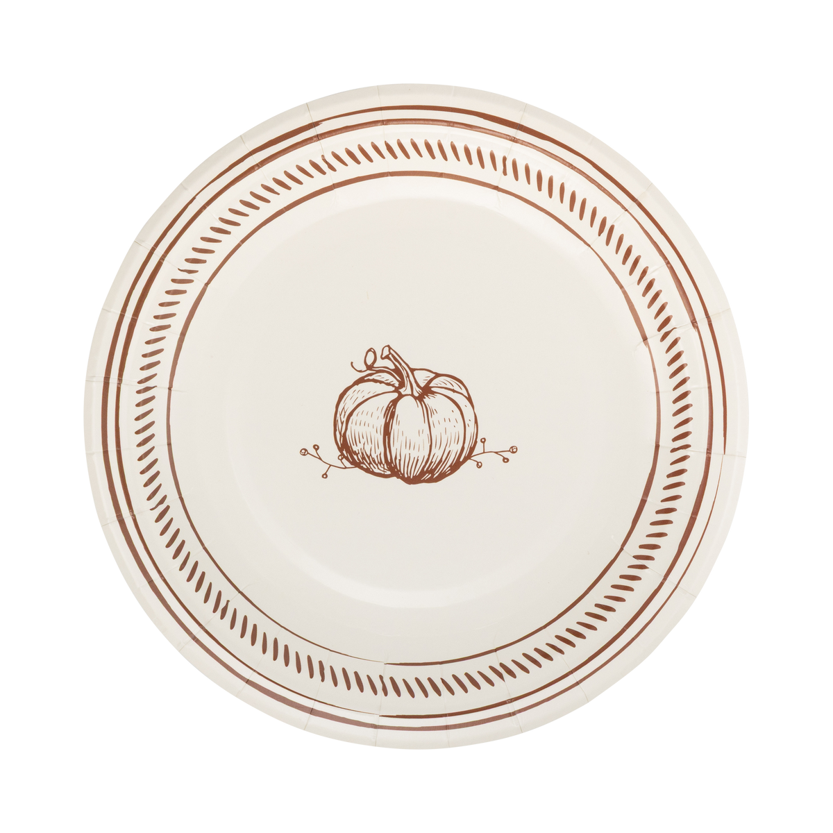 Pumpkin Line Art Paper Plates