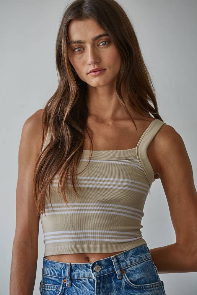 By Together Knit Ribbed Striped Tank