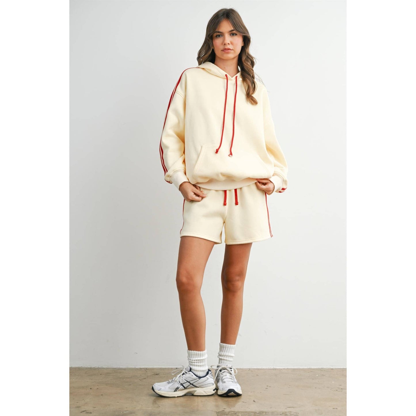 ButterMelon Contrast Striped Drawstring Shorts