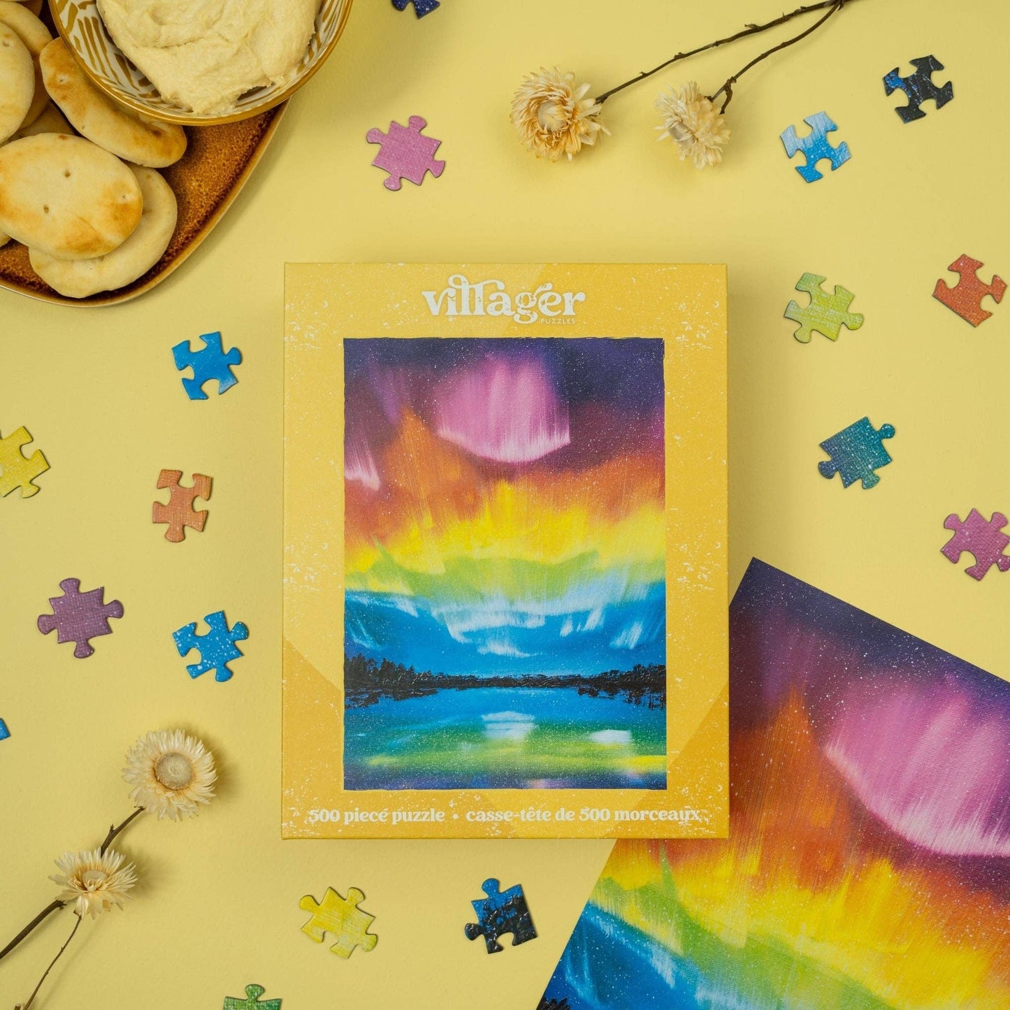 Rainbow Northern Lights | 500-Piece Puzzle | Canadian Artist