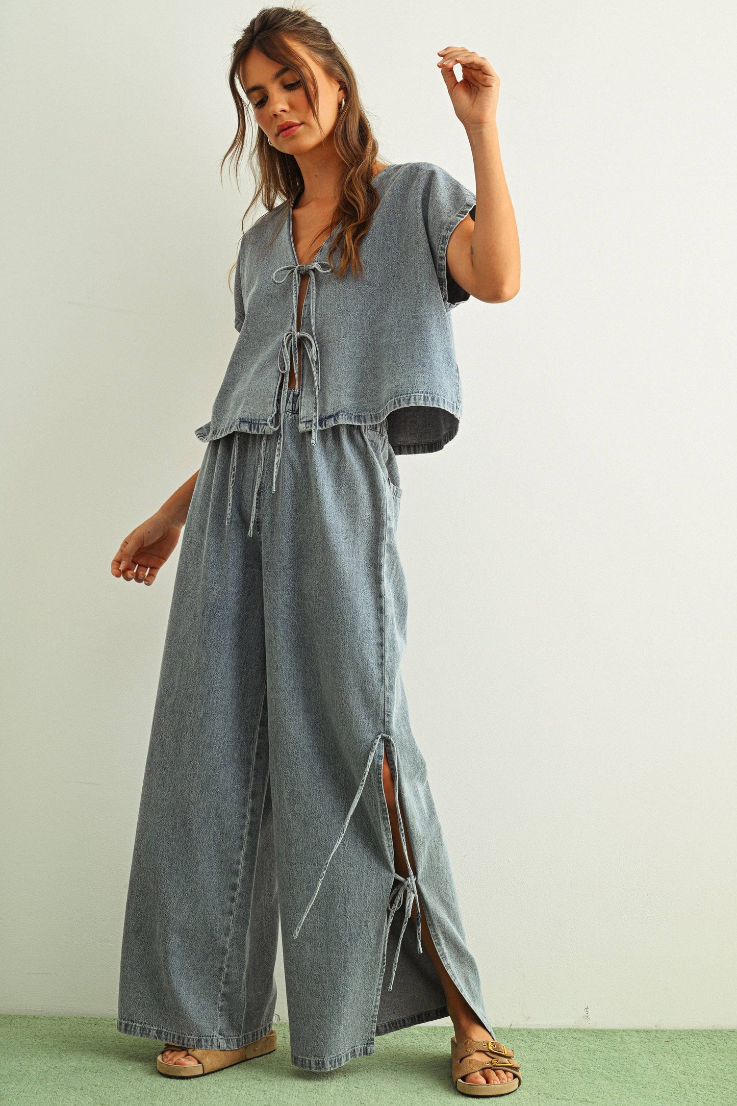 Miou Muse Front Tied Blouse