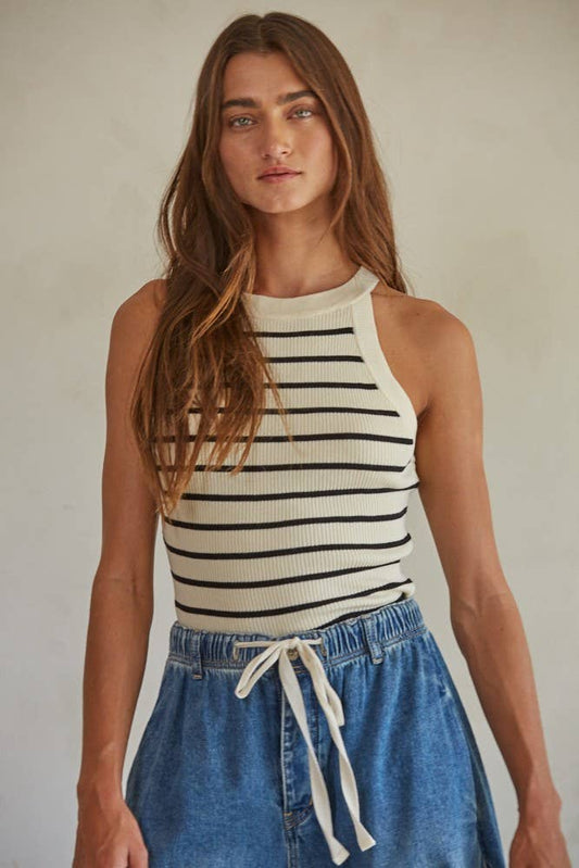 By Together Ribbed Boat Neck Tank