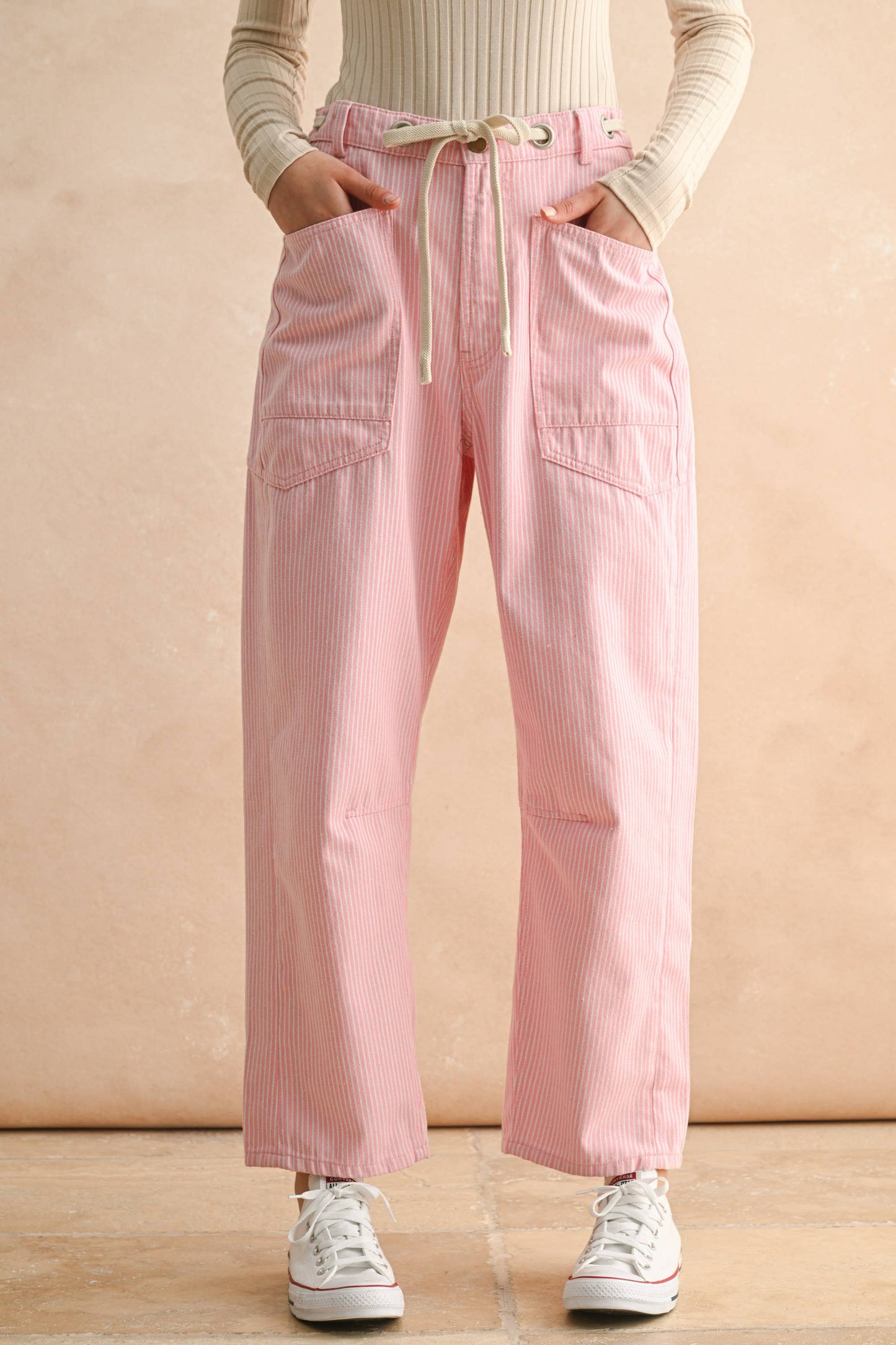 MIOU MUSE STRIPED BARREL PANT