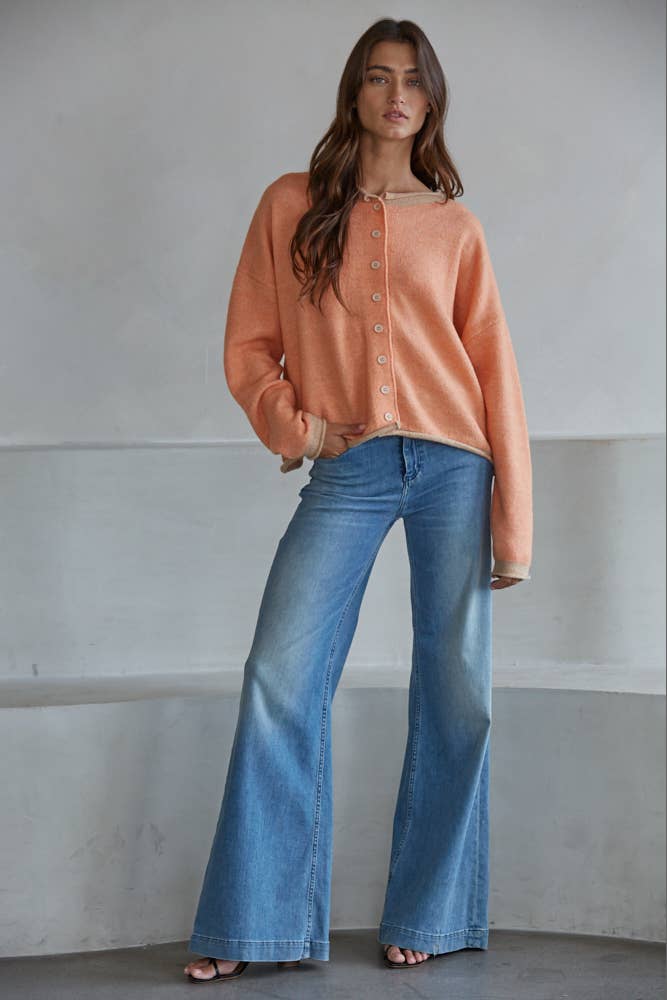 By Together Knit Crew Neck Cardigan