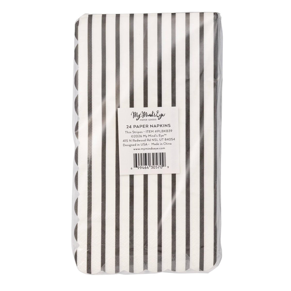 Thin Black Stripes Guest Napkin (24ct)