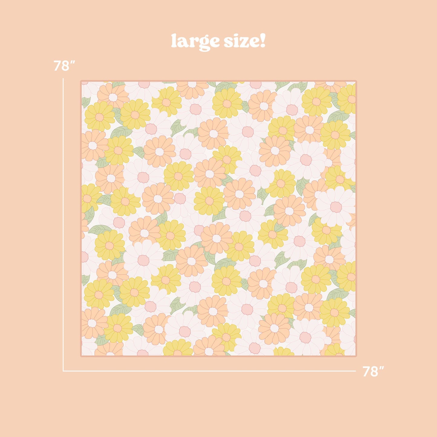 On-the-Go Quilted Blanket - Daisy Craze Peach